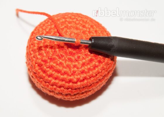 Crochet – crochet together every … and … stitch