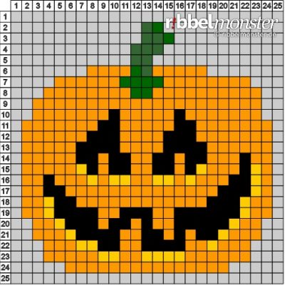 Pixel Pattern – “Halloween Pumpkin” – 25×25