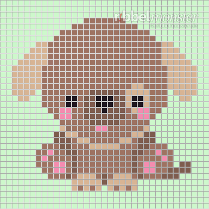Pixel Pattern – Baby Dog – 35×35